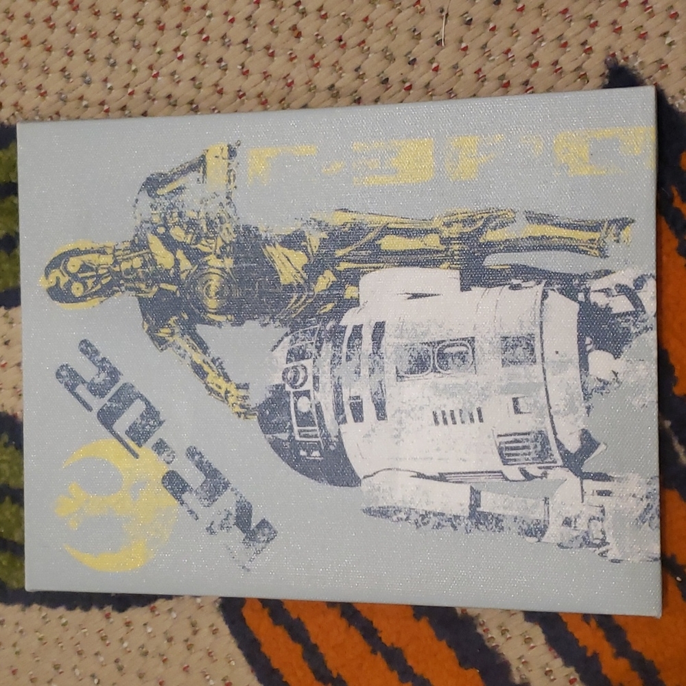 R2-D2 Star Wars Canvas Print Artissimo 8.5” X 6.5”